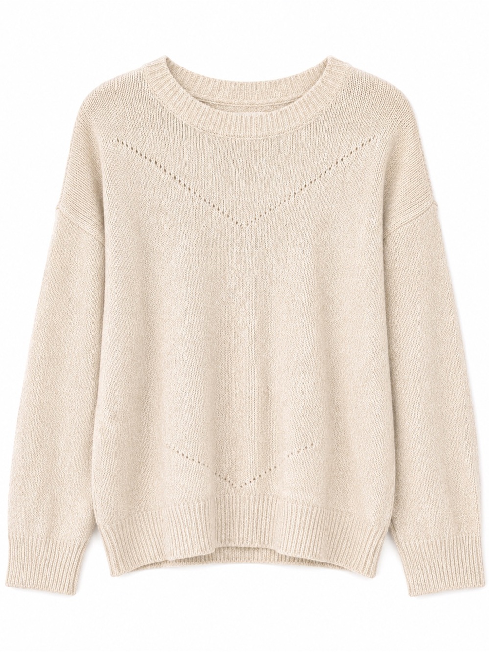 Women’s Cream Crewneck Sweater — Soft Everyday Pullover